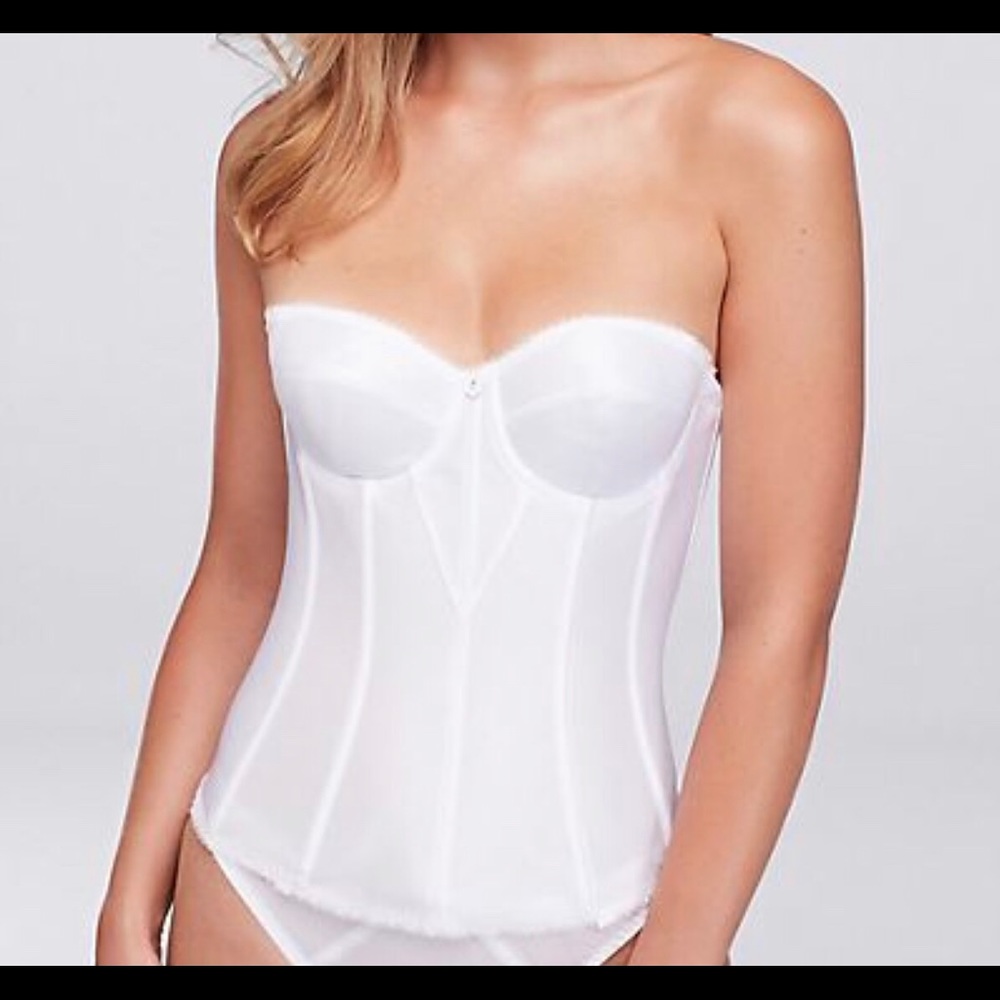 White Satin Torsolette - size 38D